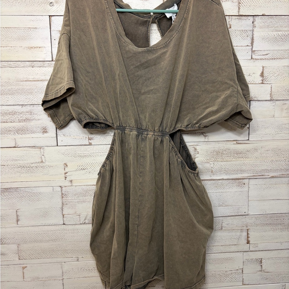 Heyson summer field cutout tshirt dress NEW cotton 2XL romper